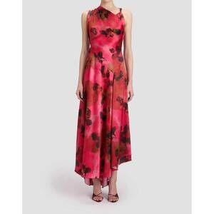 NEW VICTORIA BECKHAM sleeveless draped midi dress in raspberry